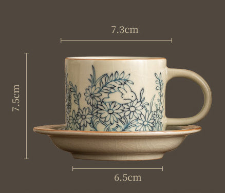 Ruyao Sunflower Cute Rabbit Coffee Cup - tangvase