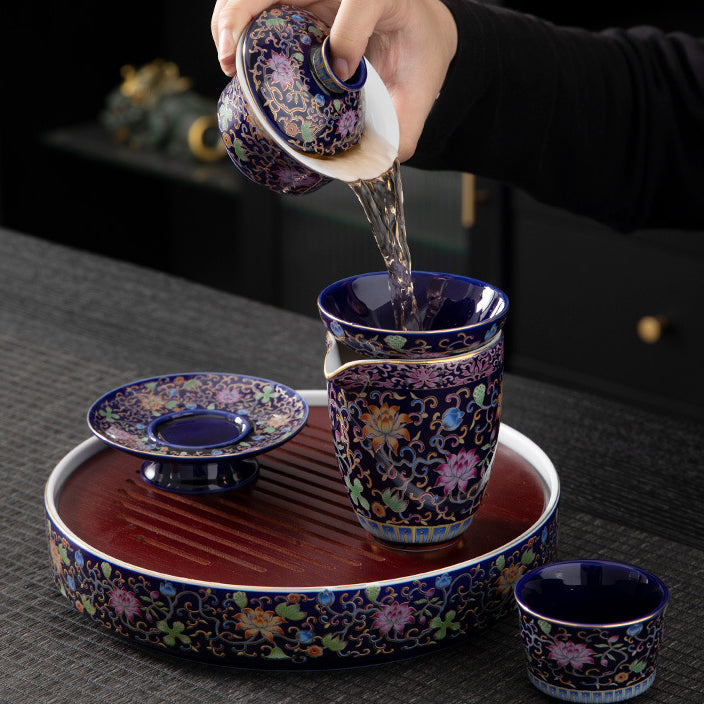 Enamel Kung Fu Tea Set - tangvase